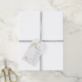 Elegant Boho Wildblume Botanische Script Hochzeit Geschenkanhänger (Mit Garn)