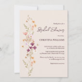 Elegant Boho Wildblume Brautparty Einladung (Vorderseite)