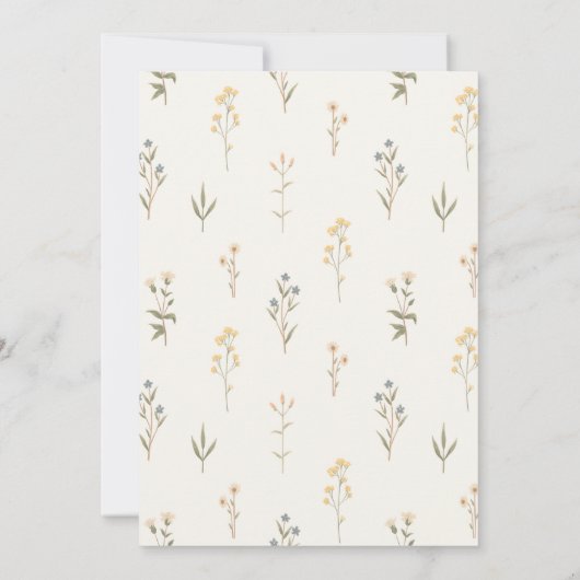 Elegant Boho Wildblume Brautparty Einladung (Rückseite)