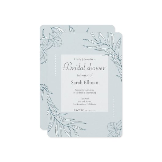 Elegant Boho Wildblume Brautparty Einladung (Vorderseite/Rückseite Beispiel)