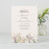 Elegant Boho Wildblume Brautparty Einladung (Stehend Vorderseite)