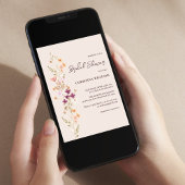 Elegant Boho Wildblume Brautparty Einladung
