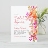 Elegant Boho Wildblume Bridal Dusche Einladung (Stehend Vorderseite)