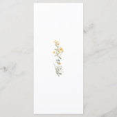 Elegant Boho Wildblume Calligraphy Wedding Menükarte (Rückseite)