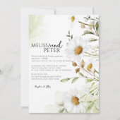 Elegant Boho Wildblume Daisy Foto Wedding Einladung (Vorderseite)
