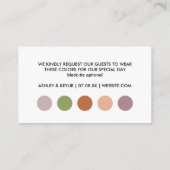 Elegant-Boho-Wildblume-Dresscode für Hochzeitsklei Begleitkarte (Rückseite)