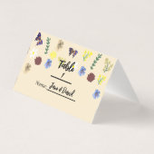 Elegant Boho Wildblume Eggshell Platzkarten (Rückseite)