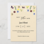 Elegant Boho Wildblume Eggshell Rett-The-Date Einladung (Vorderseite)