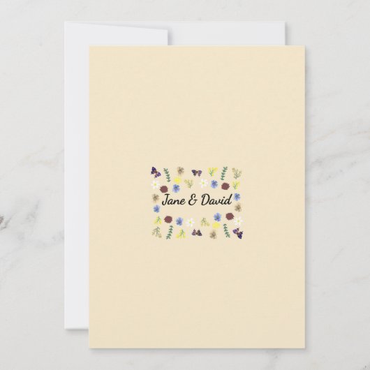 Elegant Boho Wildblume Eggshell Rett-The-Date Einladung (Rückseite)