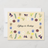 Elegant Boho Wildblume Eggshell RSVP Card Karte (Rückseite)