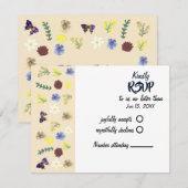 Elegant Boho Wildblume Eggshell RSVP Card Karte (Vorne/Hinten)