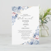 Elegant Boho Wildblume Einladung (Stehend Vorderseite)