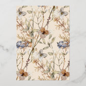 Elegant Boho Wildblume Elegantes Brautparty Folieneinladung (Rückseite)