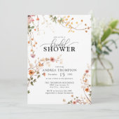 Elegant Boho Wildblume Floral Brautparty Einladung (Stehend Vorderseite)