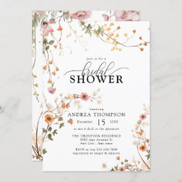 Elegant Boho Wildblume Floral Brautparty Einladung