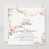 Elegant Boho Wildblume Floral Brautparty Einladung (Vorderseite)