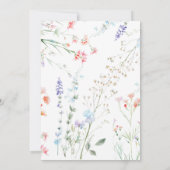Elegant Boho Wildblume Floral Brautparty Einladung (Rückseite)