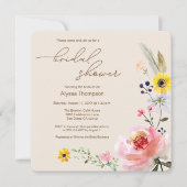 Elegant Boho Wildblume Floral Brautparty Einladung (Vorderseite)