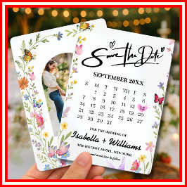 Elegant Boho Wildblume Floral Butterflies Hochzeit Save The Date