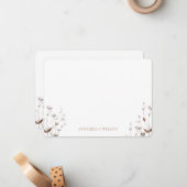 Elegant Boho Wildblume Floral Personalisiert Mitteilungskarte (Vorderseite/Rückseite Beispiel)