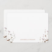 Elegant Boho Wildblume Floral Personalisiert Mitteilungskarte (Vorne/Hinten)