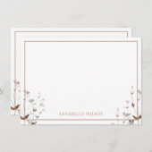 Elegant Boho Wildblume Floral Personalisiert Mitteilungskarte (Vorne/Hinten)