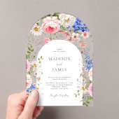 Elegant Boho Wildblume Floral Wedding Acryleinladungen (Insitu (Handheld))