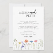 Elegant Boho Wildblume Foto Lässig Wedding Einladung (Vorderseite)