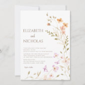 Elegant Boho Wildblume Foto Lässig Wedding Einladung (Vorderseite)