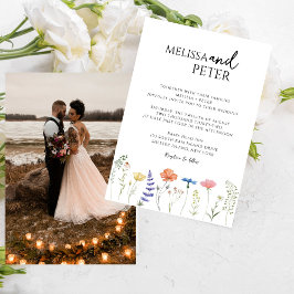 Elegant Boho Wildblume Foto Lässig Wedding Einladung