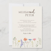 Elegant Boho Wildblume Foto Lässig Wedding Einladung (Vorderseite)