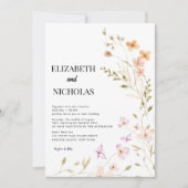 Elegant Boho Wildblume Foto Lässig Wedding Einladung (Vorderseite)