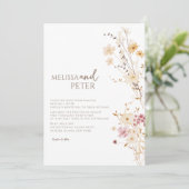 Elegant Boho Wildblume Foto Lässig Wedding Einladung (Stehend Vorderseite)