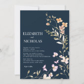 Elegant Boho Wildblume Foto Lässig Wedding Einladung (Vorderseite)