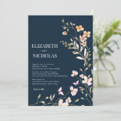 Elegant Boho Wildblume Foto Lässig Wedding Einladung (Stehend Vorderseite)