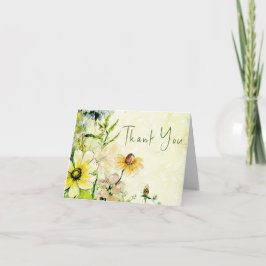 Elegant Boho Wildblume Garden Wedding Dankeskarte