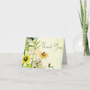 Elegant Boho Wildblume Garden Wedding Dankeskarte