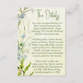 Elegant Boho Wildblume Garden Wedding Details Begleitkarte (Vorderseite)