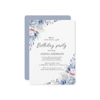 Elegant Boho Wildblume Geburtstagsparty Einladung