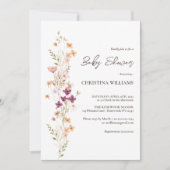 Elegant Boho Wildblume Gender-Neutral Baby Dusche Einladung (Vorderseite)