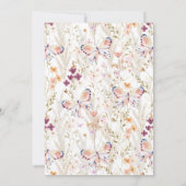 Elegant Boho Wildblume Gender-Neutral Baby Dusche Einladung (Rückseite)