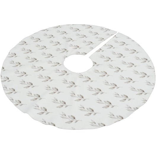 Elegant Boho Wildblume Grüne Blätter Polyester Weihnachtsbaumdecke (Schrägansicht)