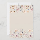 Elegant Boho Wildblume Hochzeit Einladung (Rückseite)