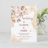 "Elegant Boho Wildblume Hochzeit Einladung (Stehend Vorderseite)