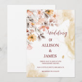"Elegant Boho Wildblume Hochzeit Einladung (Vorne/Hinten)