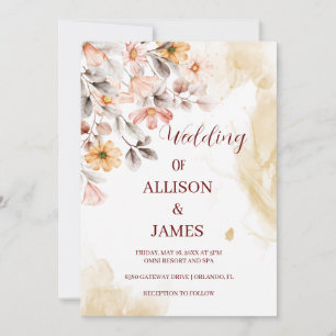 "Elegant Boho Wildblume Hochzeit Einladung