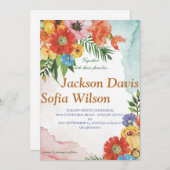 Elegant Boho Wildblume Hochzeit Einladung (Vorne/Hinten)