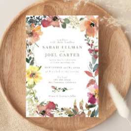 Elegant Boho Wildblume Hochzeit Einladung