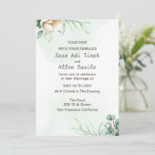 Elegant Boho Wildblume Hochzeit Einladung (Stehend Vorderseite)