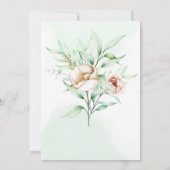 Elegant Boho Wildblume Hochzeit Einladung (Rückseite)